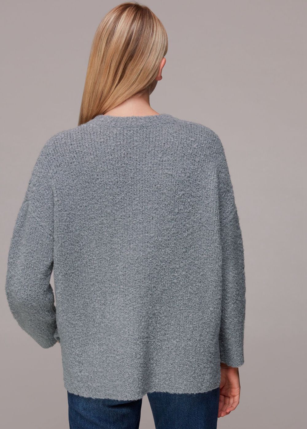 Whistles Relaxed Boucle Sweater Grey | US-93750POVE