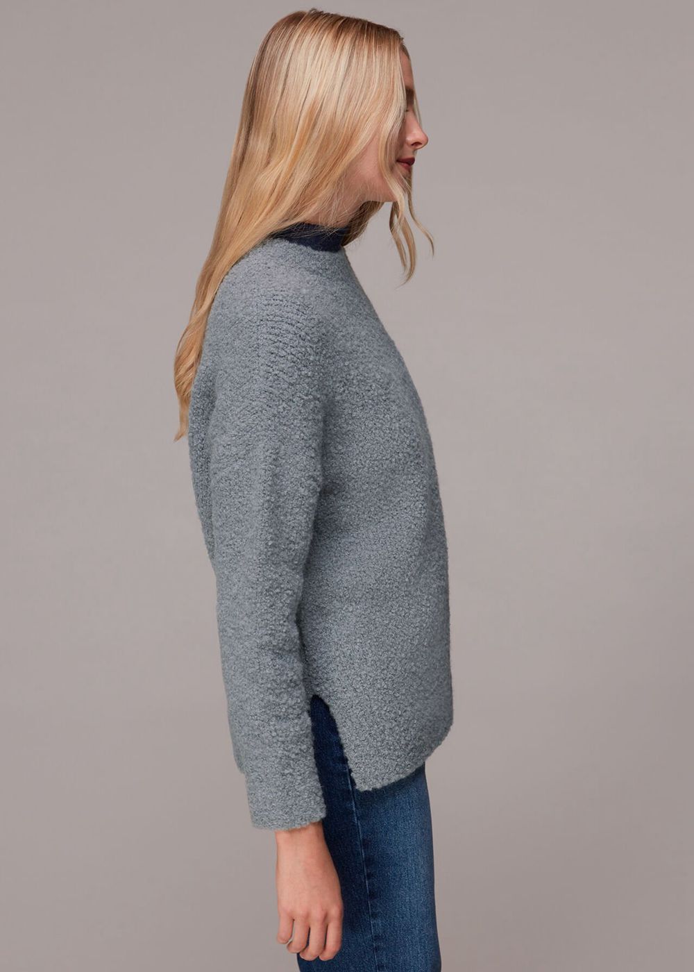 Whistles Relaxed Boucle Sweater Grey | US-93750POVE