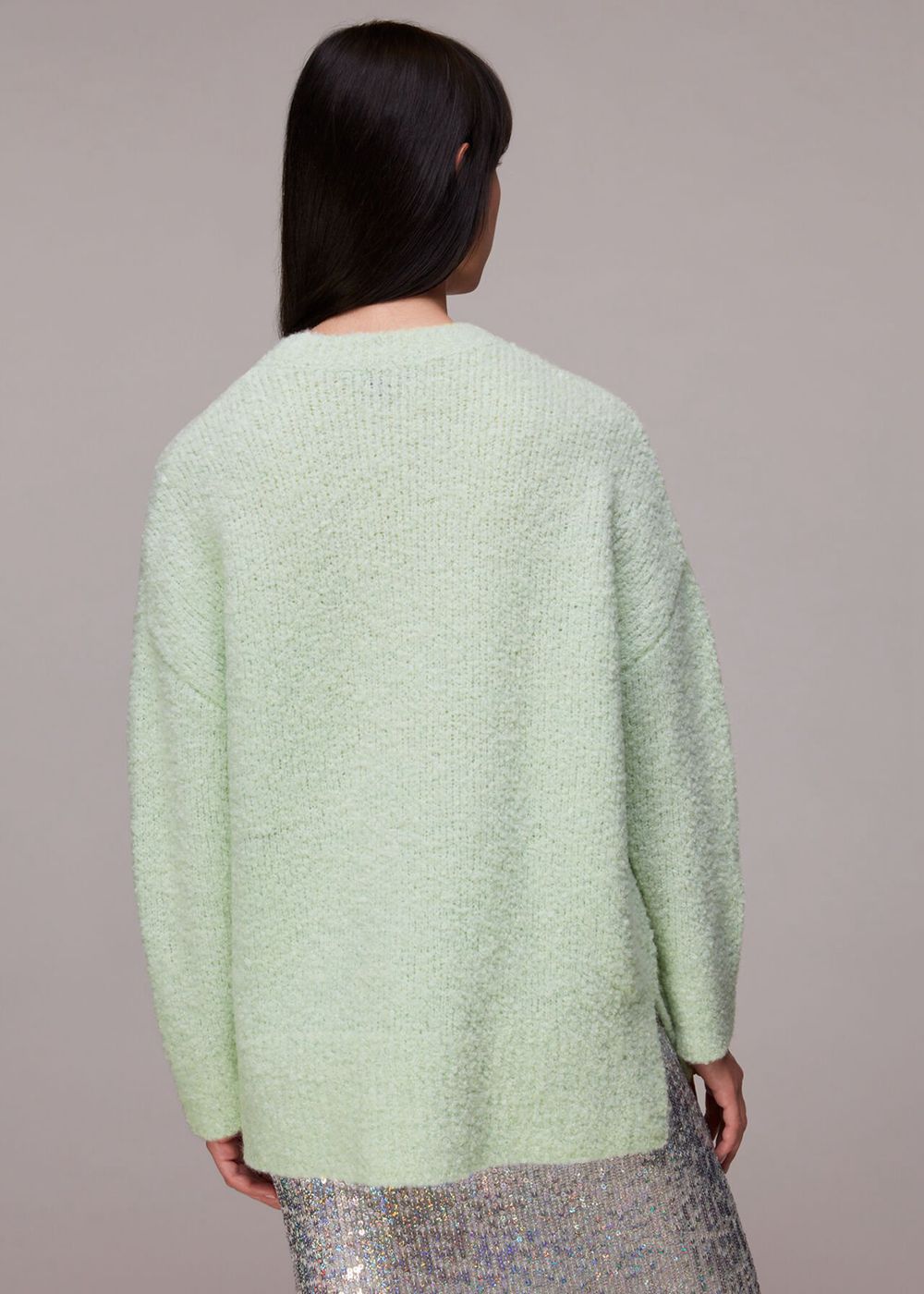 Whistles Relaxed Boucle Sweater Mint | US-32687PKCO