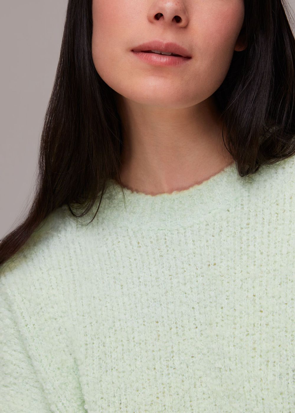 Whistles Relaxed Boucle Sweater Mint | US-32687PKCO