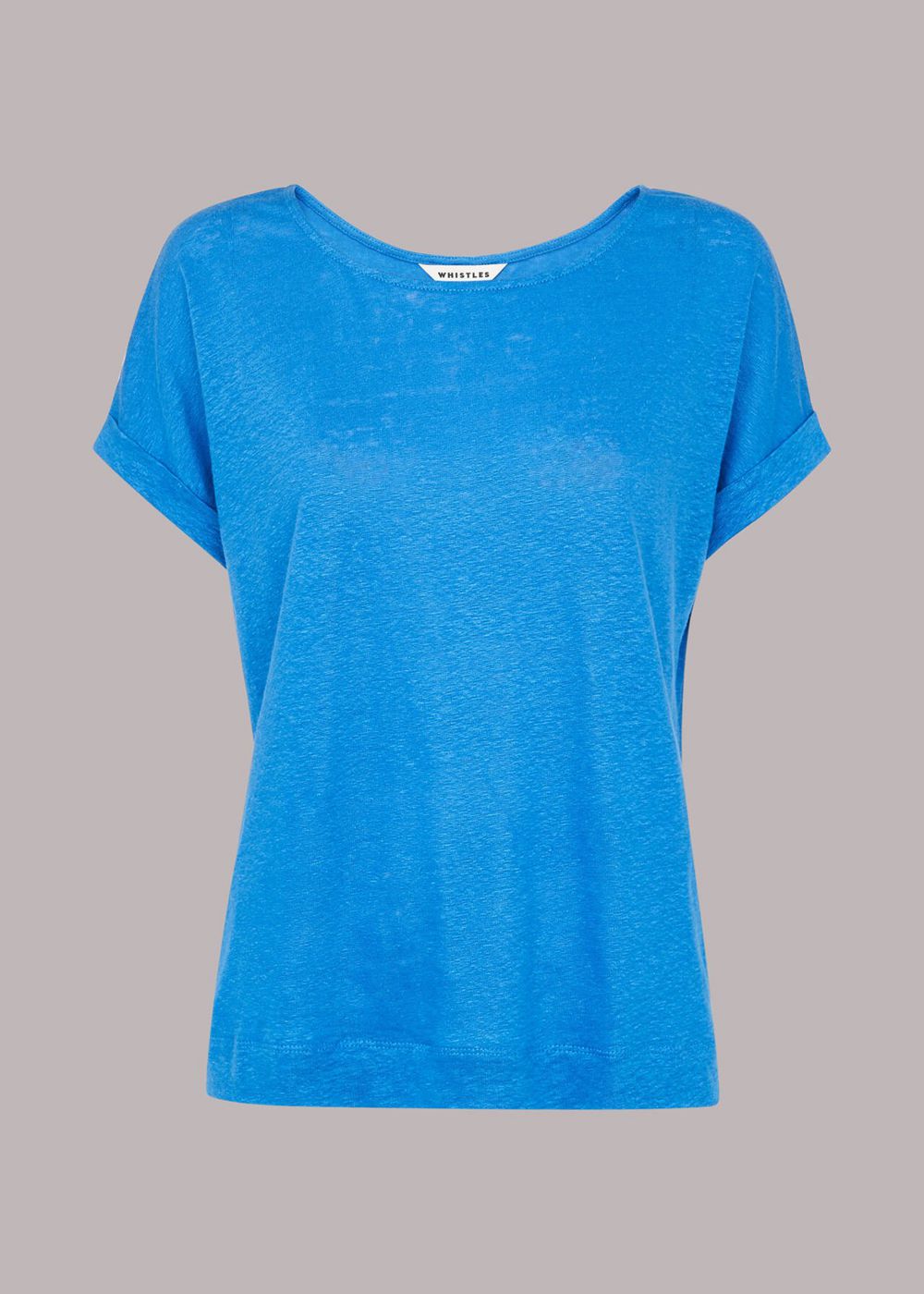 Whistles Relaxed Linen T-Shirt Blue | US-86390BUOY