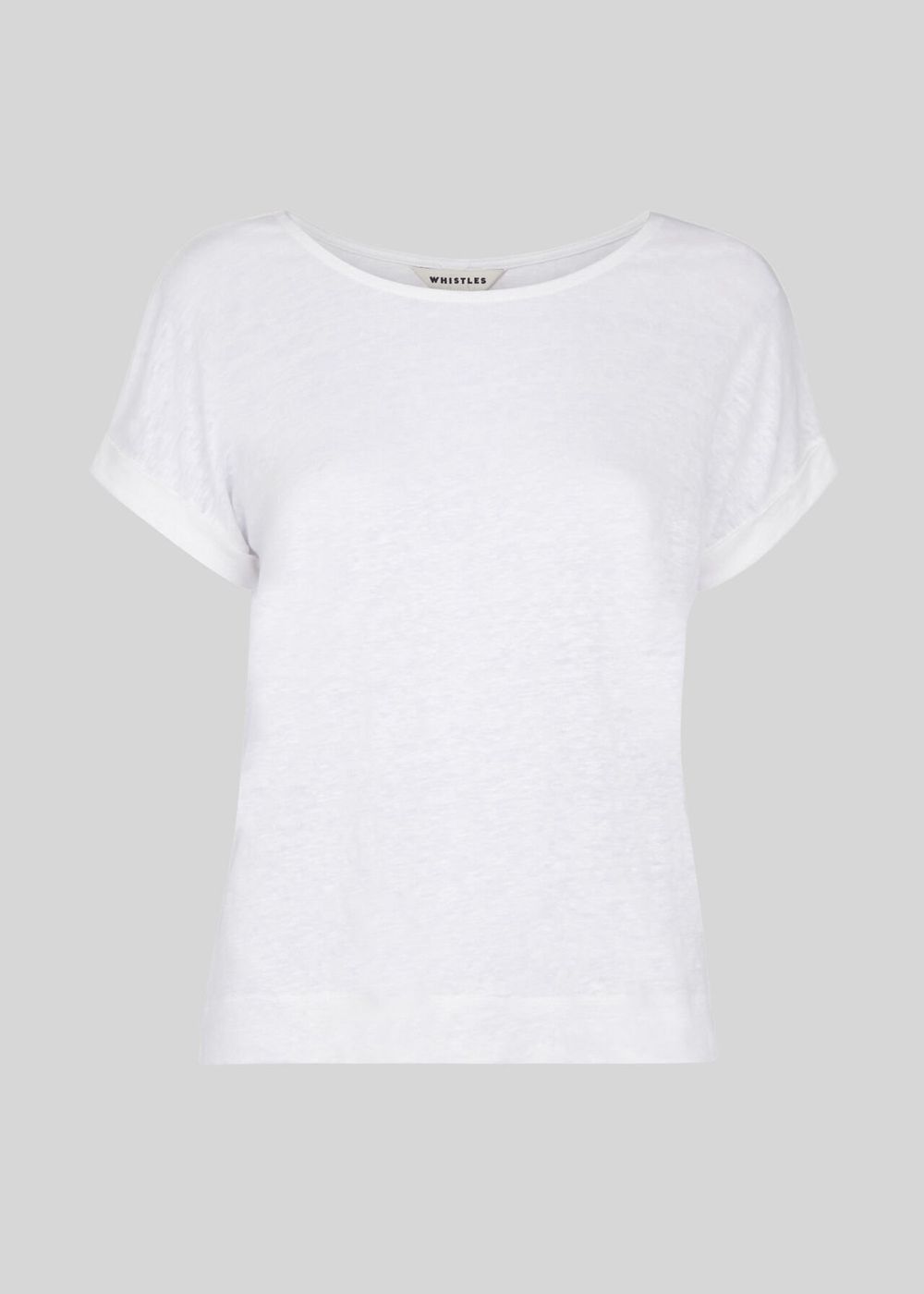 Whistles Relaxed Linen T-Shirt White | US-90271OSUC