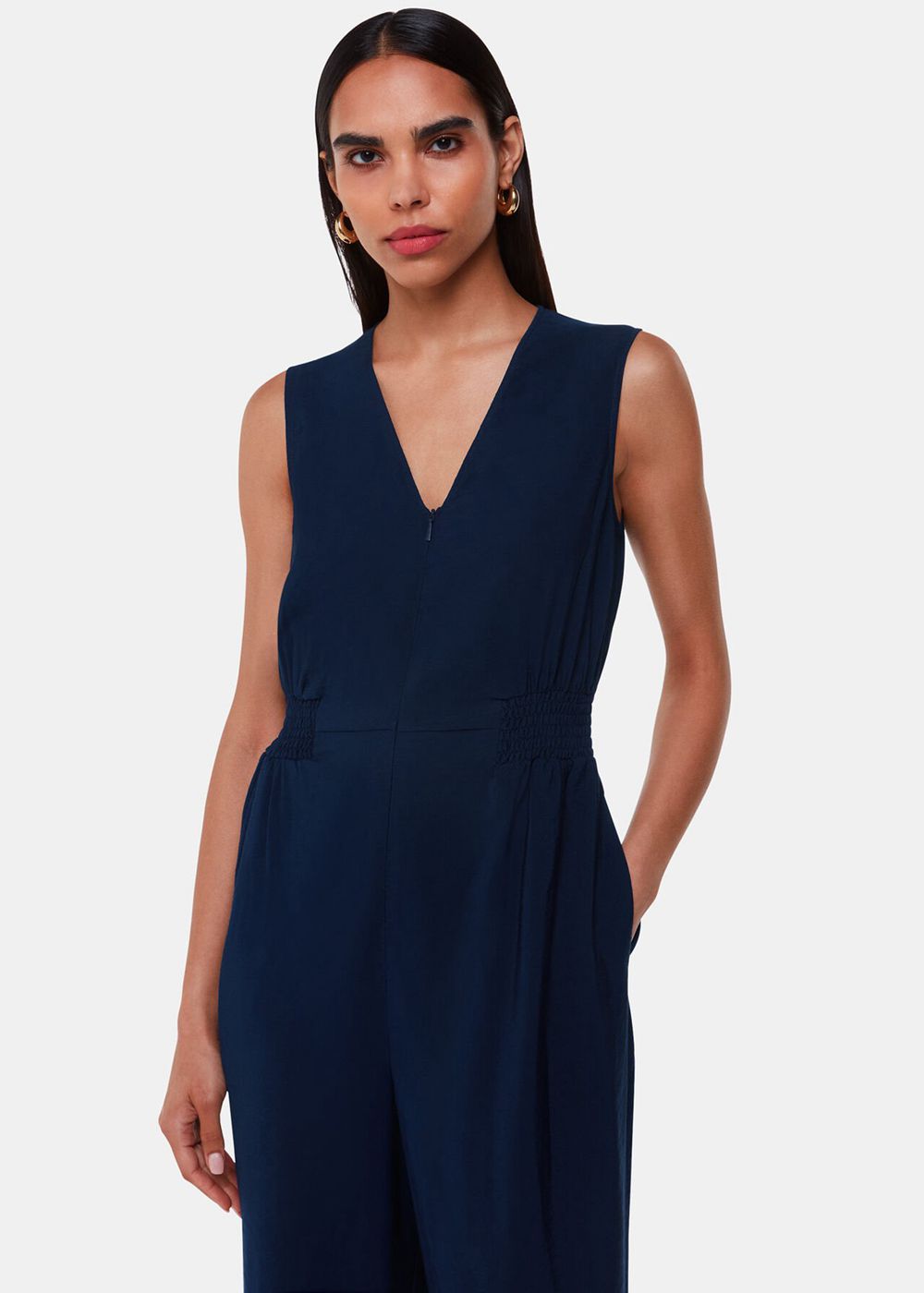 Whistles Remmie Jumpsuit Navy | US-59643MUSH