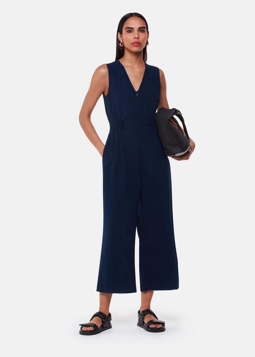 Whistles Remmie Jumpsuit Navy | US-59643MUSH