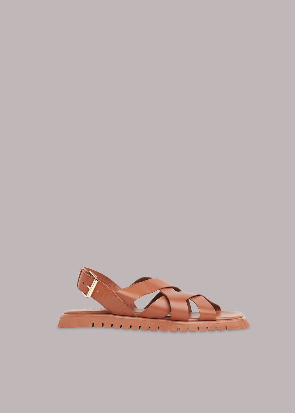 Whistles Ren Woven Sandals Brown | US-76309GFMO