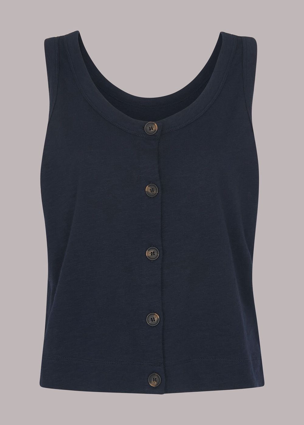 Whistles Reversible Button Up Tank Top Navy | US-30549FVOJ