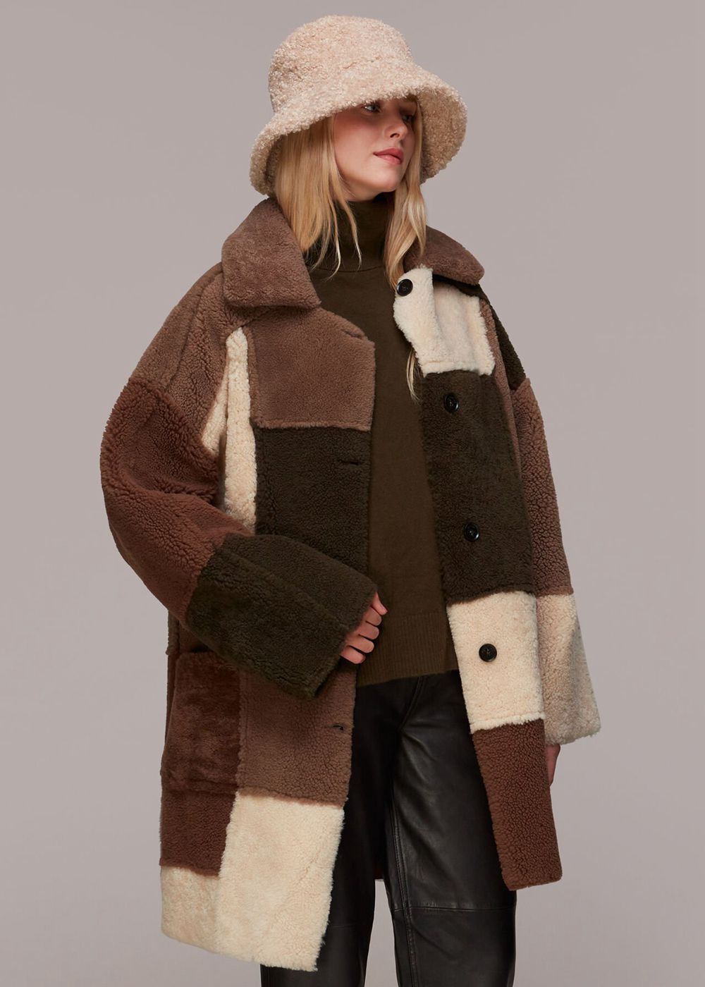 Whistles Reversible Patchwork Coat Brown / Multicolor | US-93087NQXE