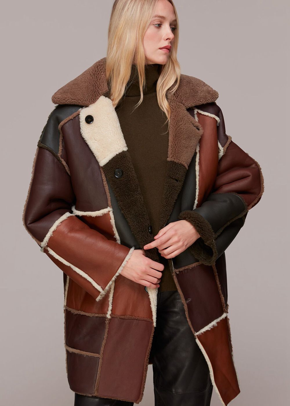 Whistles Reversible Patchwork Coat Brown / Multicolor | US-93087NQXE