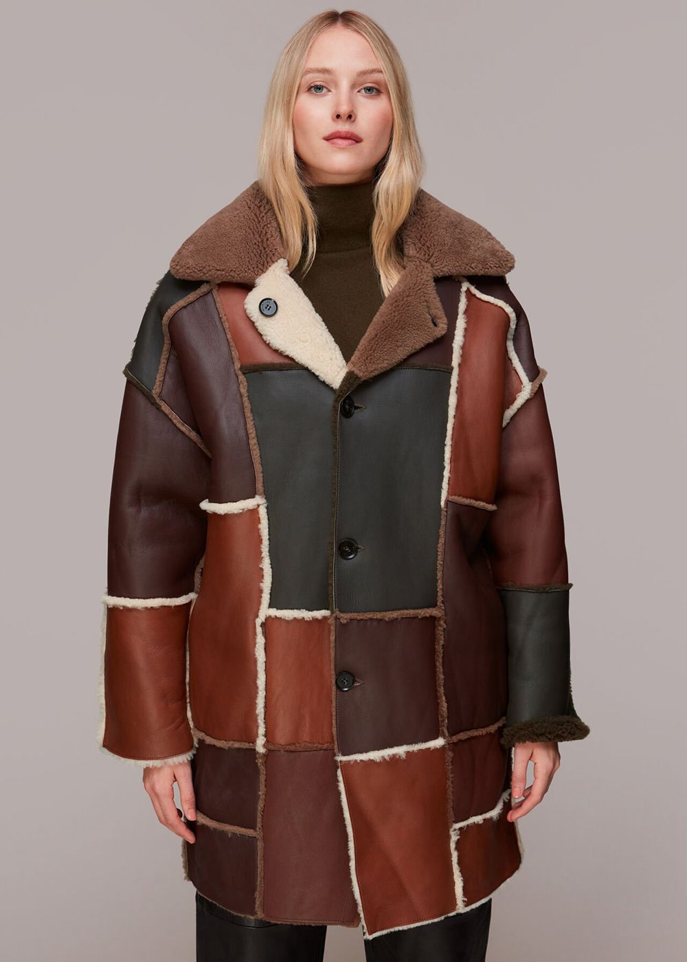 Whistles Reversible Patchwork Coat Brown / Multicolor | US-93087NQXE