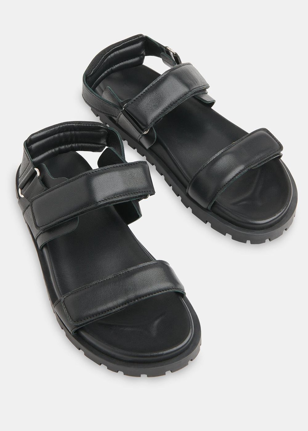 Whistles Ria Sporty Velcro Sandals Black | US-87103NAIL