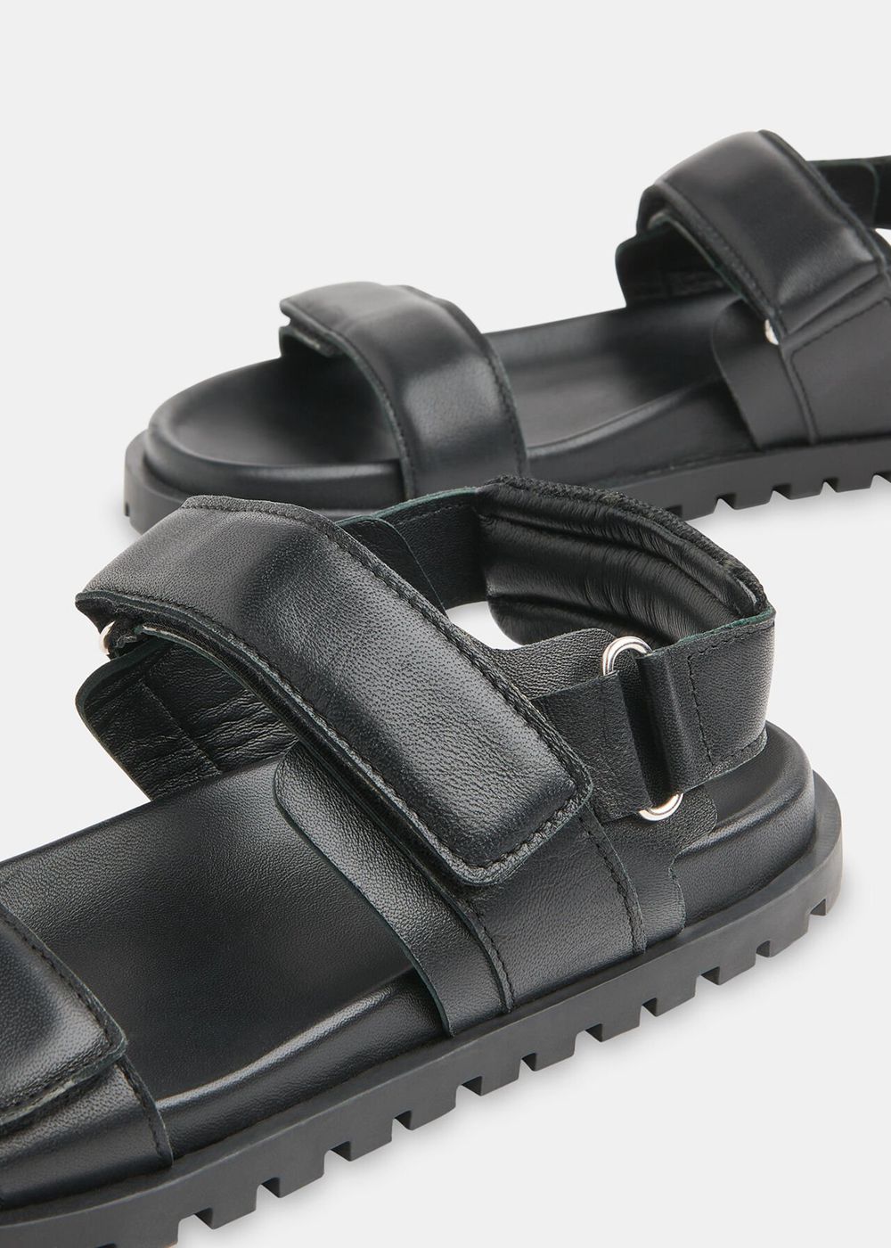 Whistles Ria Sporty Velcro Sandals Black | US-87103NAIL