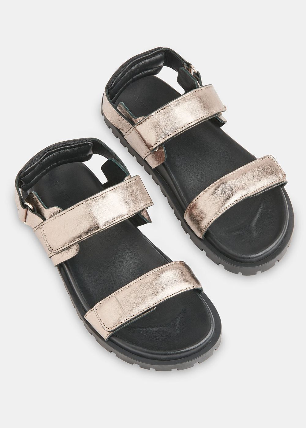 Whistles Ria Sporty Velcro Sandals Blue Grey | US-35270CKMG