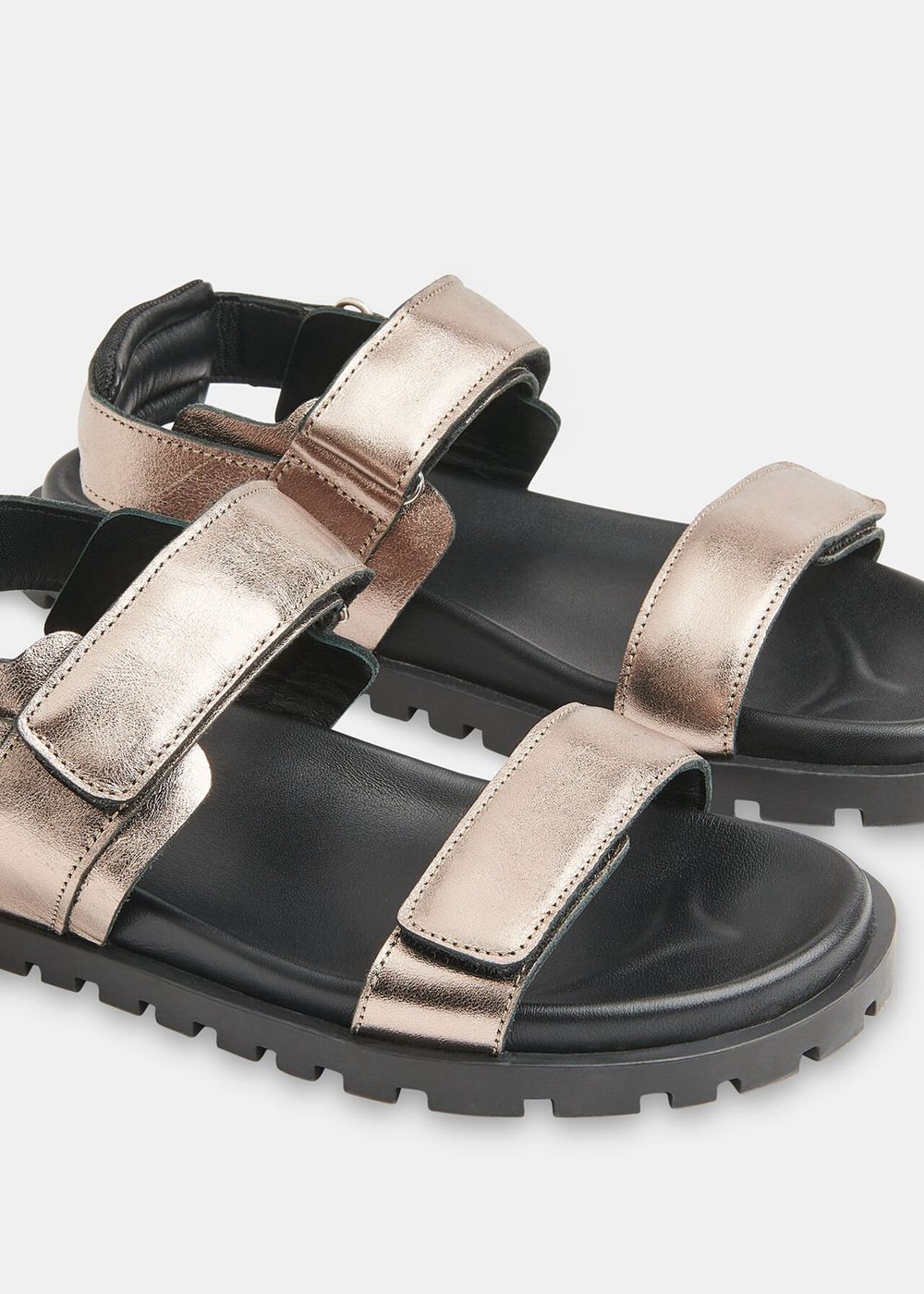 Whistles Ria Sporty Velcro Sandals Blue Grey | US-35270CKMG