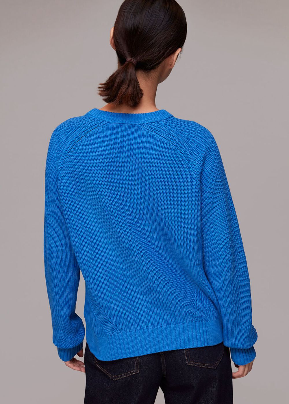 Whistles Rib Crew Neck Jumpers Blue | US-91372XUEP