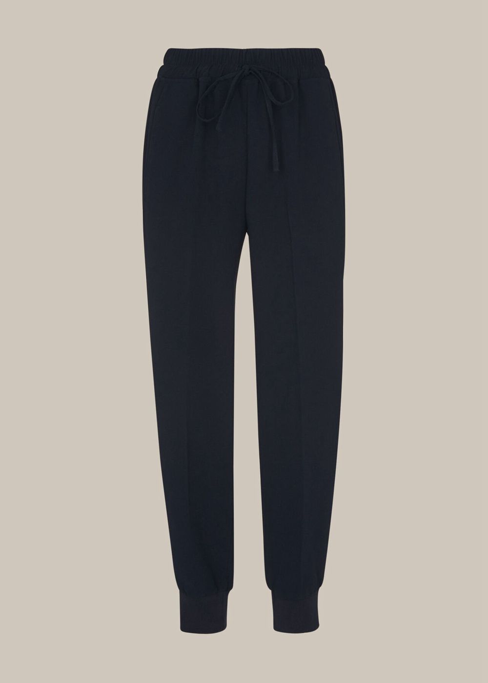 Whistles Rib Cuffed Crepe Joggers Navy | US-61728PAXG