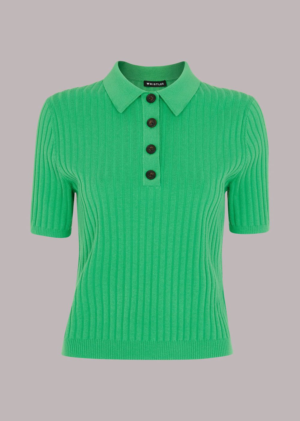 Whistles Rib Short Sleeve Knitwear Green | US-21350AWDL