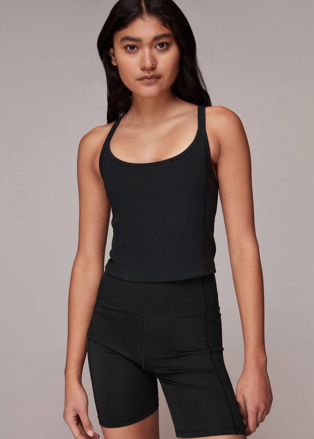 Whistles Ribbed Bra Top Black | US-13847SCWD