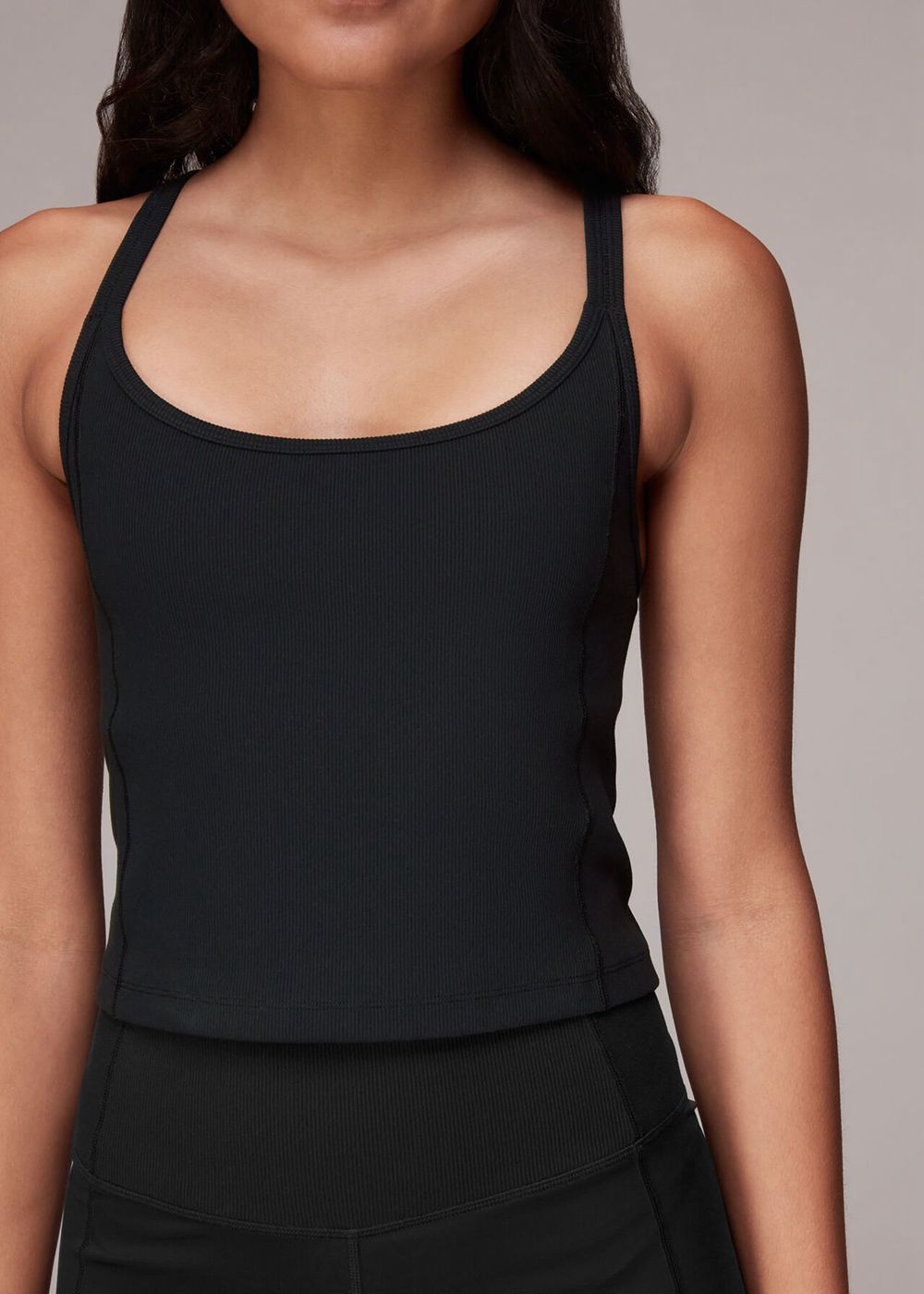 Whistles Ribbed Bra Top Black | US-13847SCWD