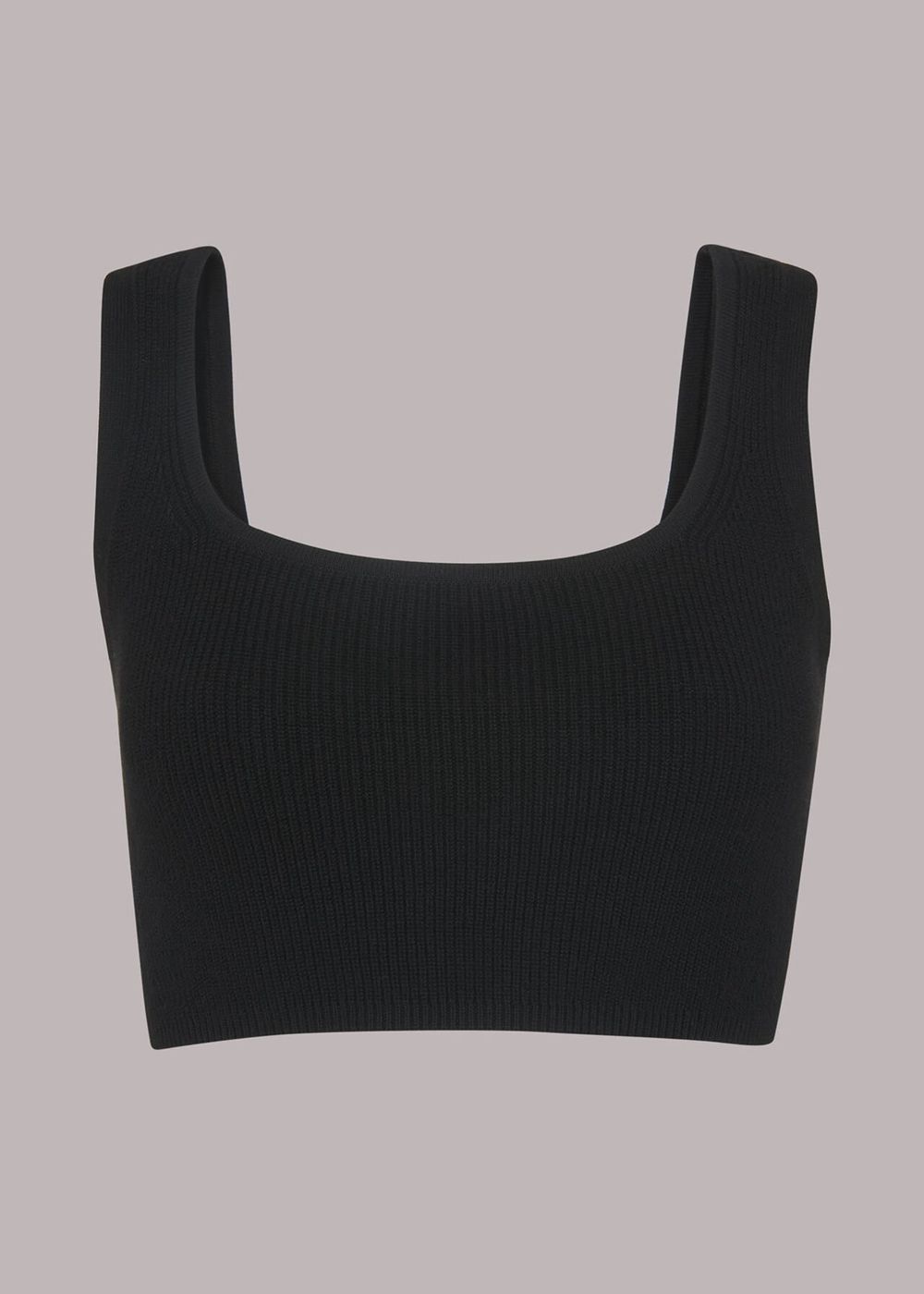 Whistles Ribbed Cropped Knitwear Black | US-05862PXCU