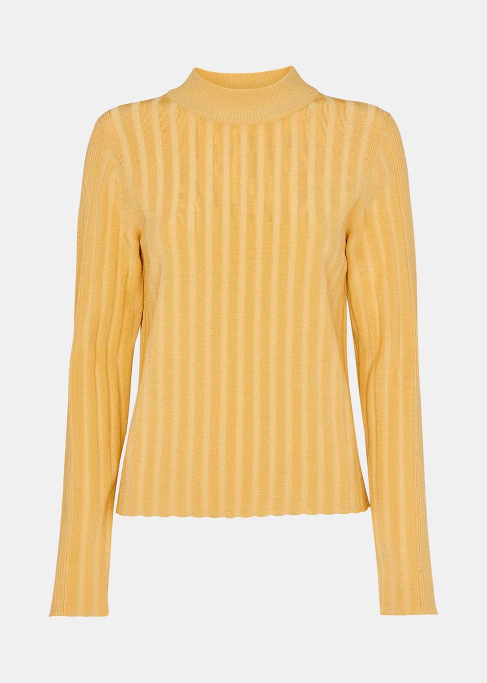 Whistles Ribbed Detail Crew Neck Knitwear Yellow | US-76089UJYL