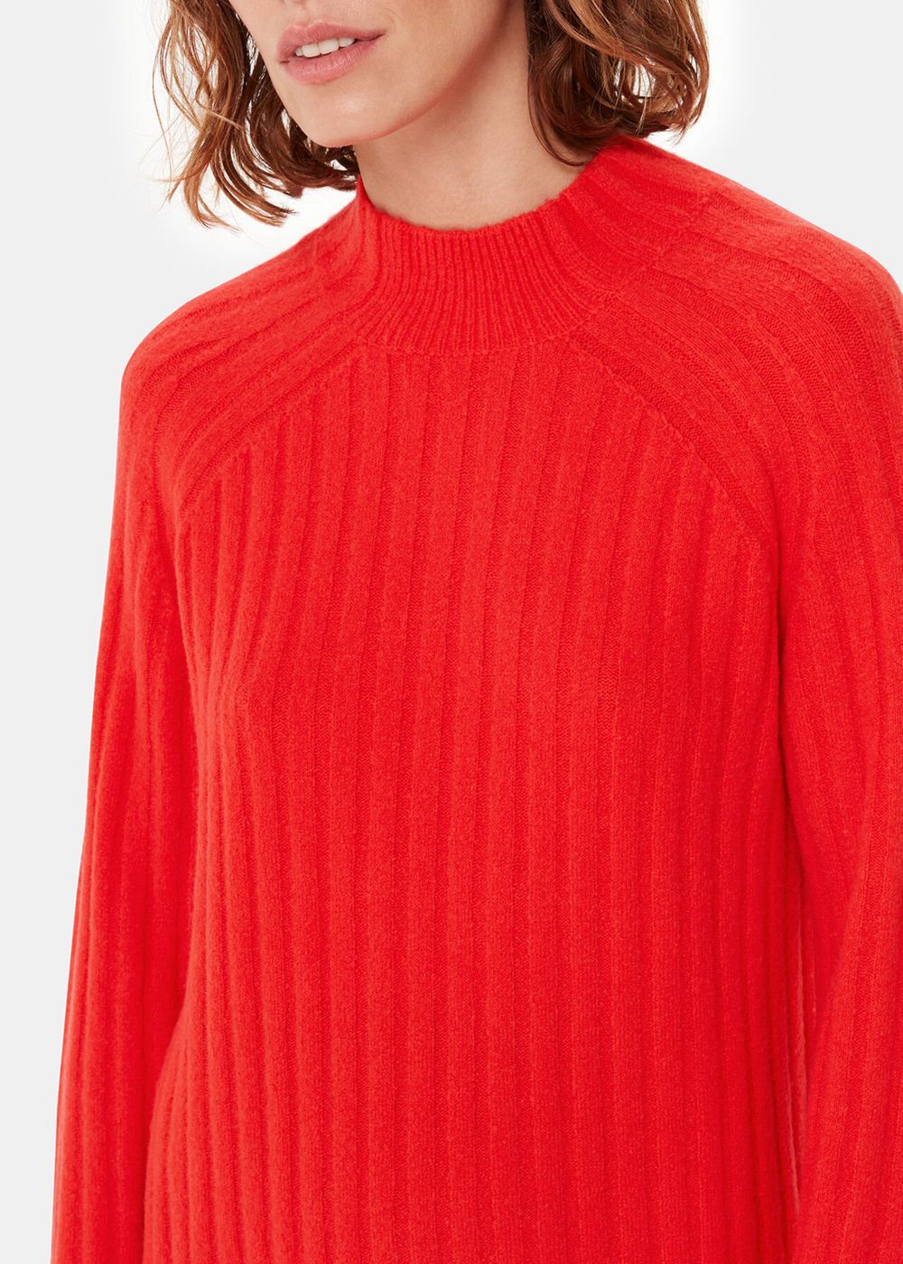 Whistles Ribbed Knitted Midi Dress Red | US-35468XPTG