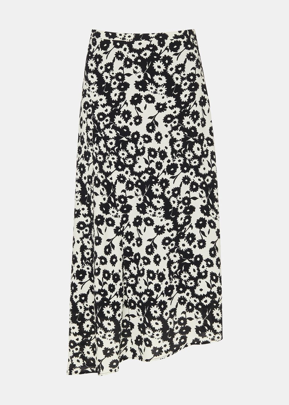 Whistles Riley Floral Print Skirts Black White | US-80416DQFI