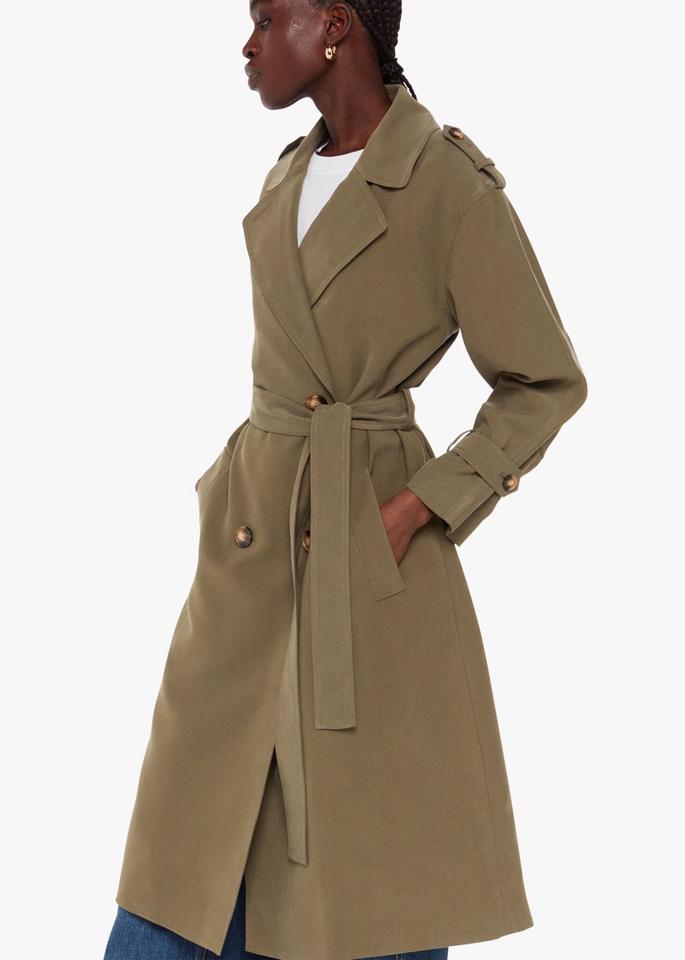 Whistles Riley Trench Coat Khaki | US-48276YZQS