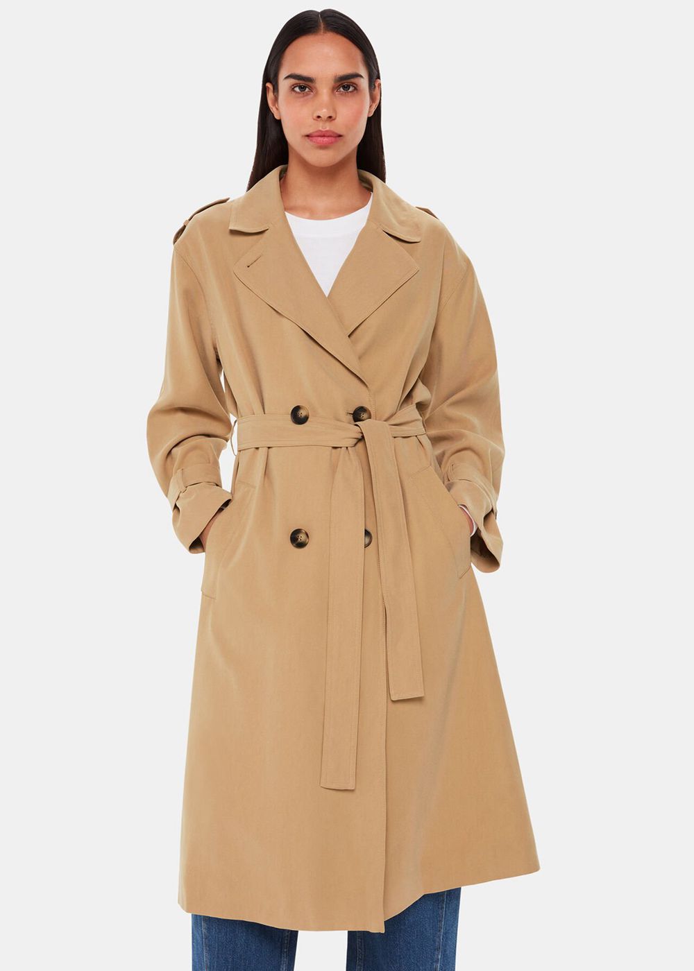 Whistles Riley Trench Coat Neutral | US-83720PASQ