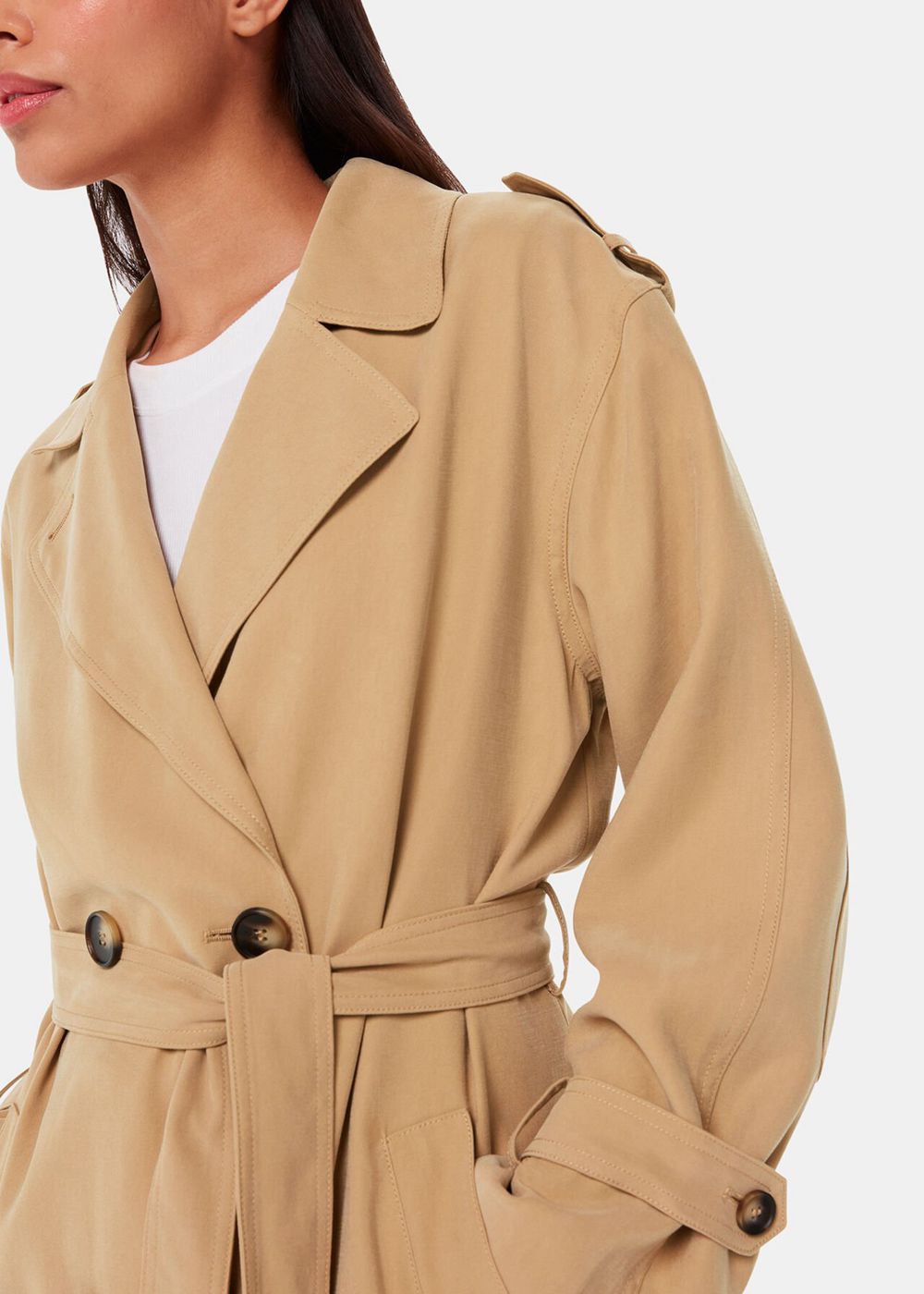 Whistles Riley Trench Coat Neutral | US-83720PASQ