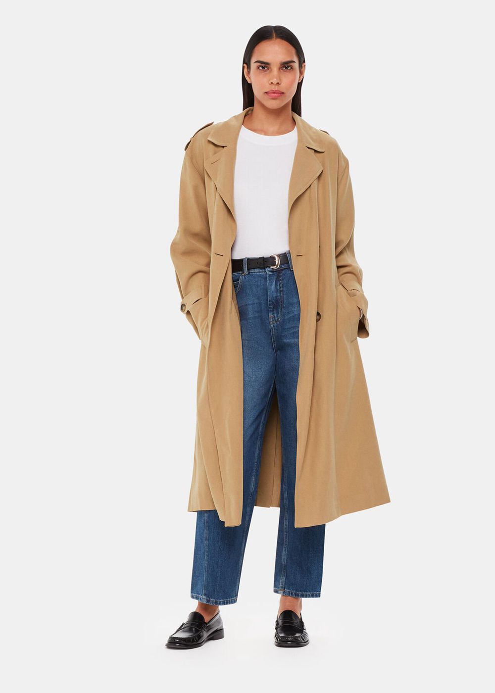 Whistles Riley Trench Coat Neutral | US-83720PASQ