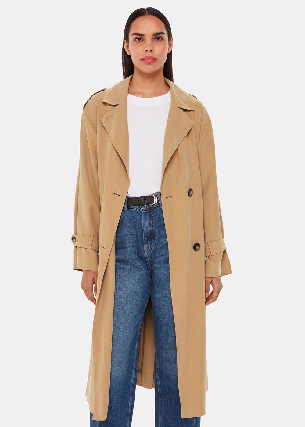 Whistles Riley Trench Coat Neutral | US-83720PASQ