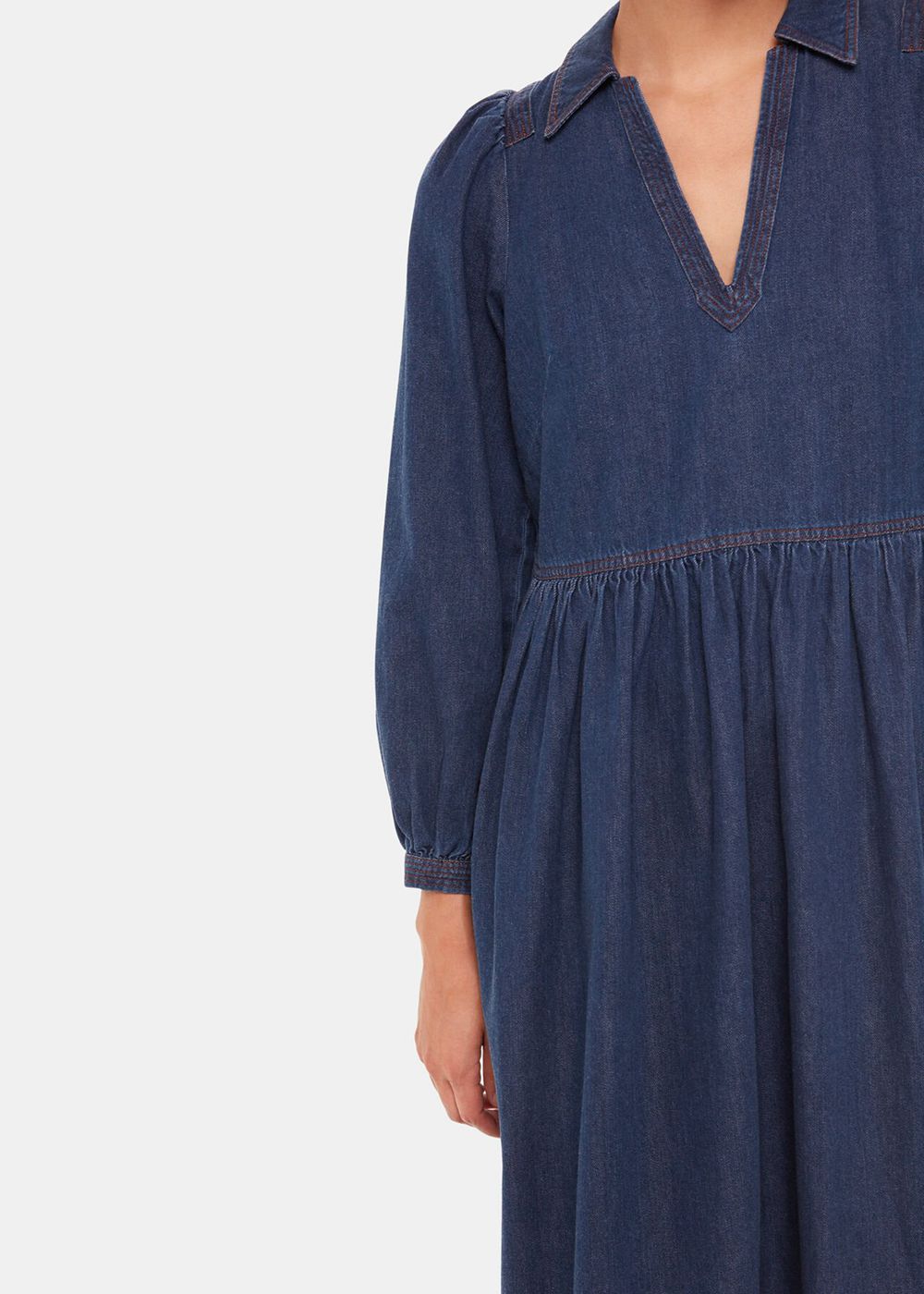 Whistles Rina Trapeze Dress Blue | US-10349UMJN