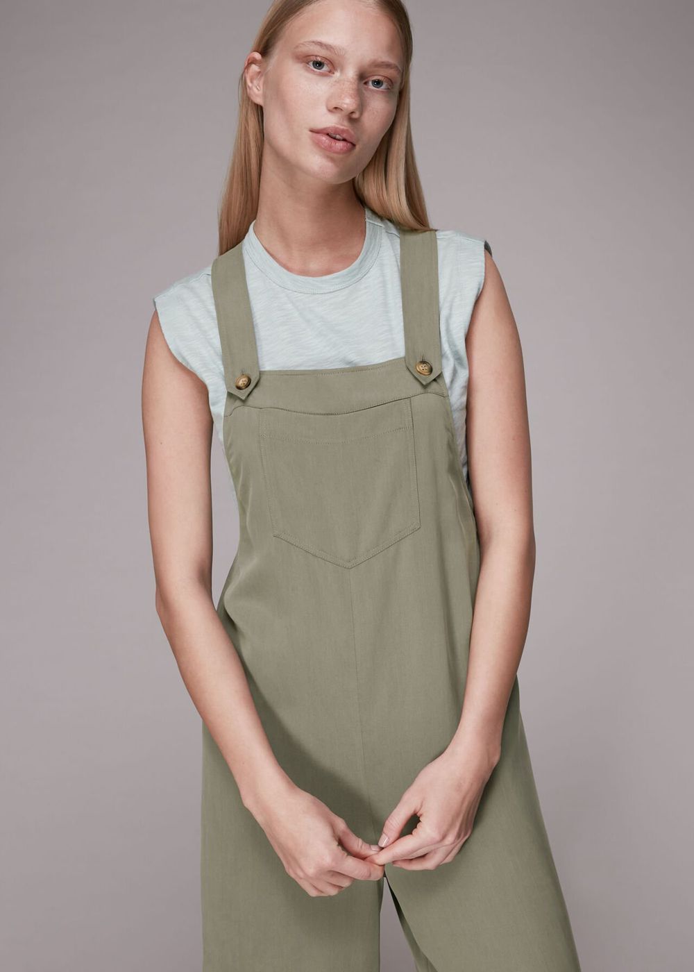 Whistles Rita Jumpsuit Khaki | US-07628OFIM