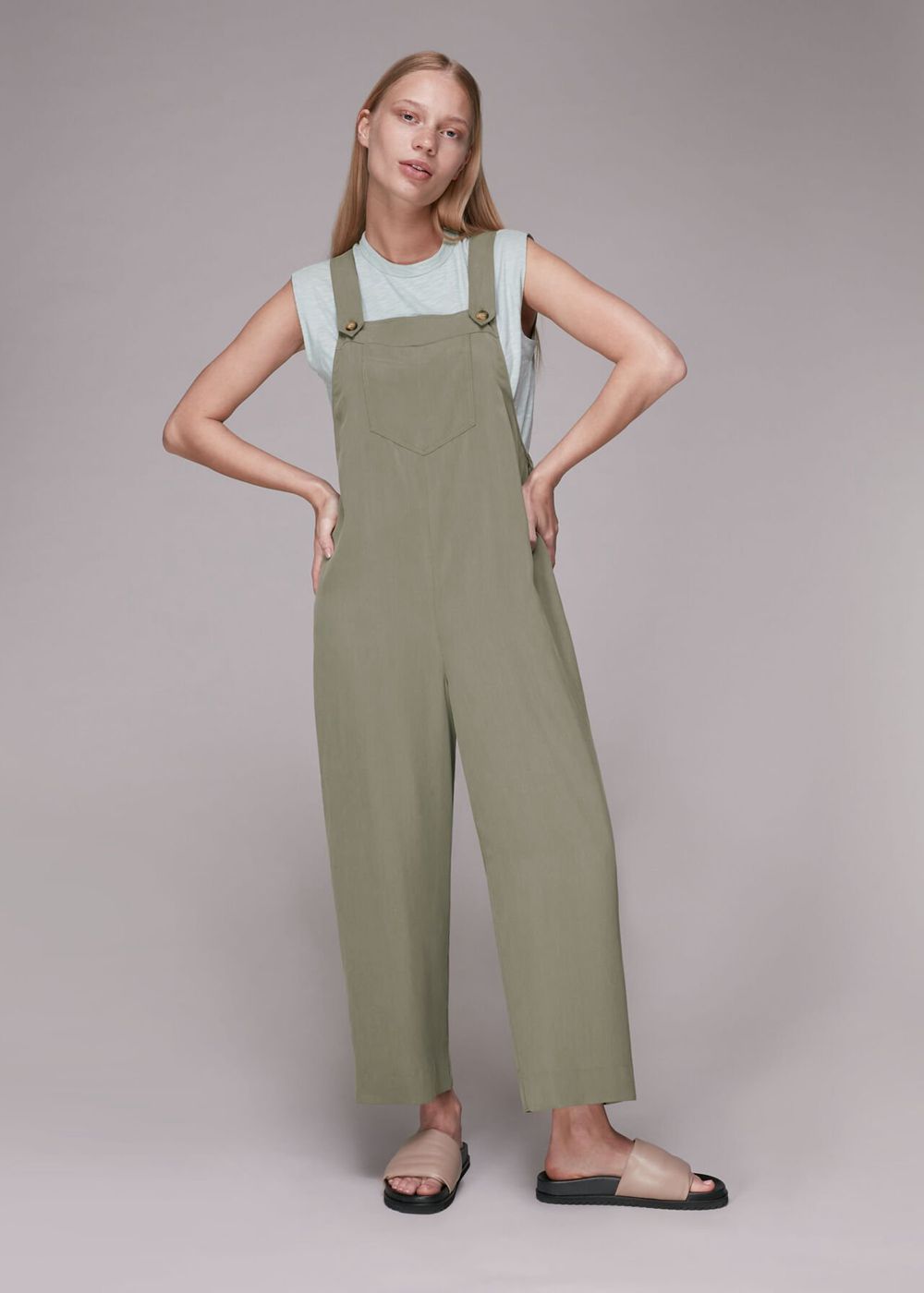 Whistles Rita Jumpsuit Khaki | US-07628OFIM