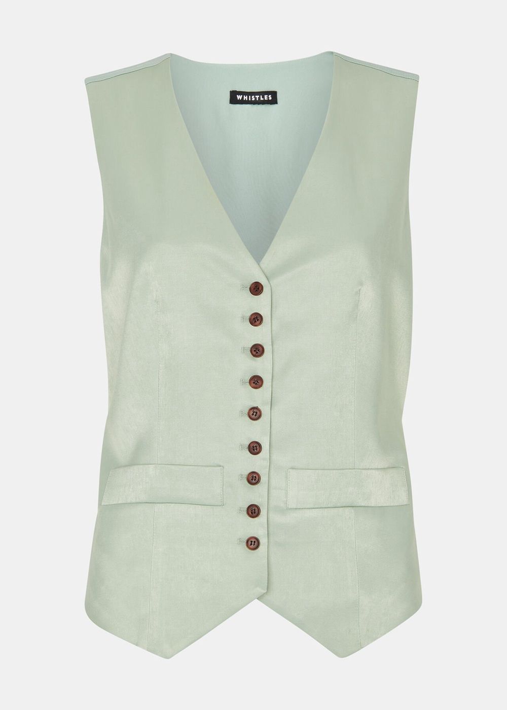 Whistles Rita Luxe Vest Olive Green | US-46975SELG