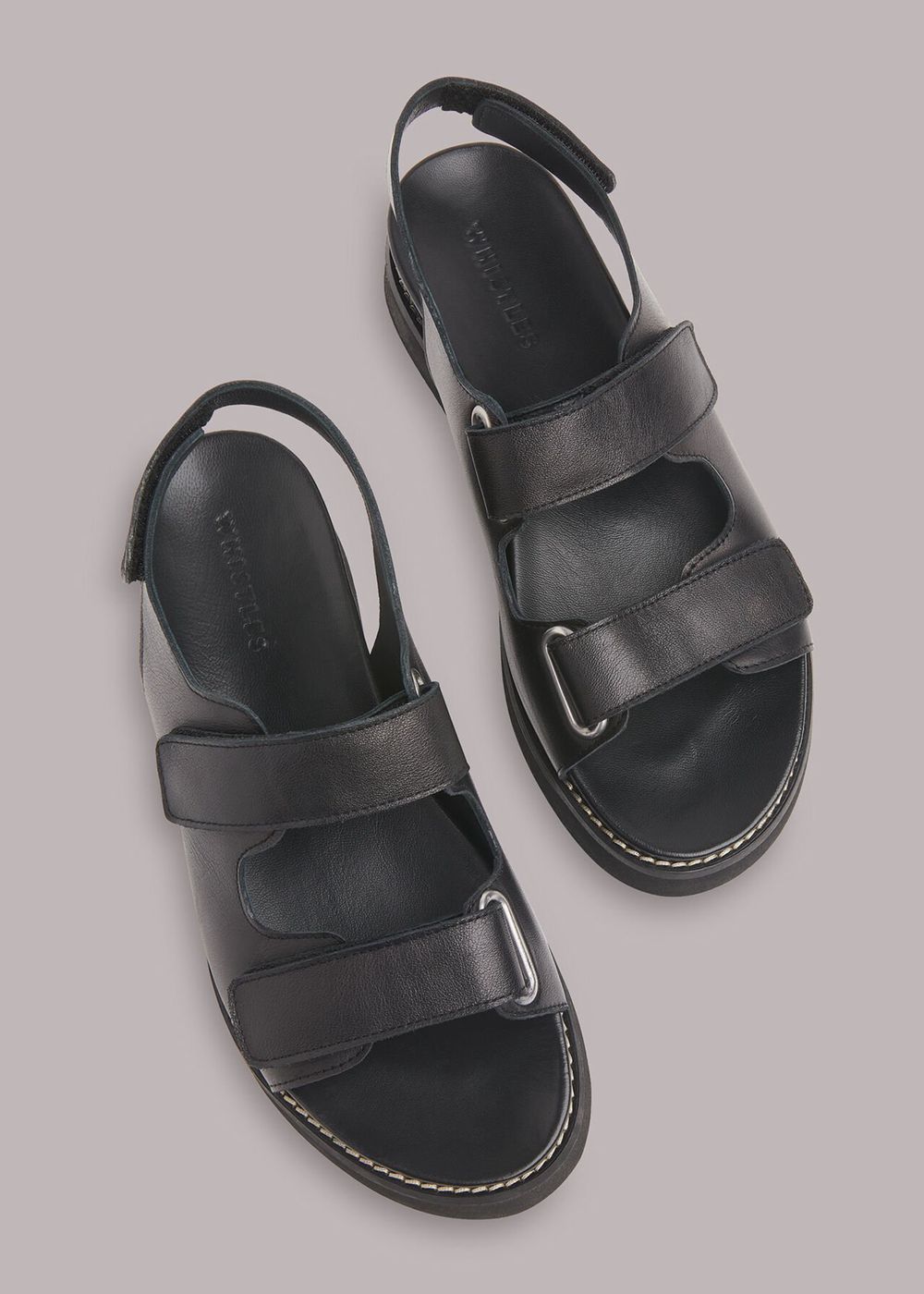 Whistles Rocco Velcro Sandals Black | US-30259REZY