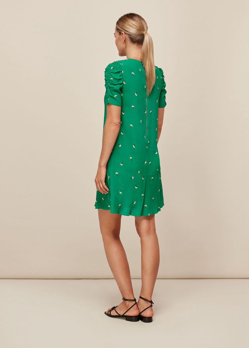 Whistles Romantic Floral Georgina Dress Green / Multicolor | US-83741RUKC