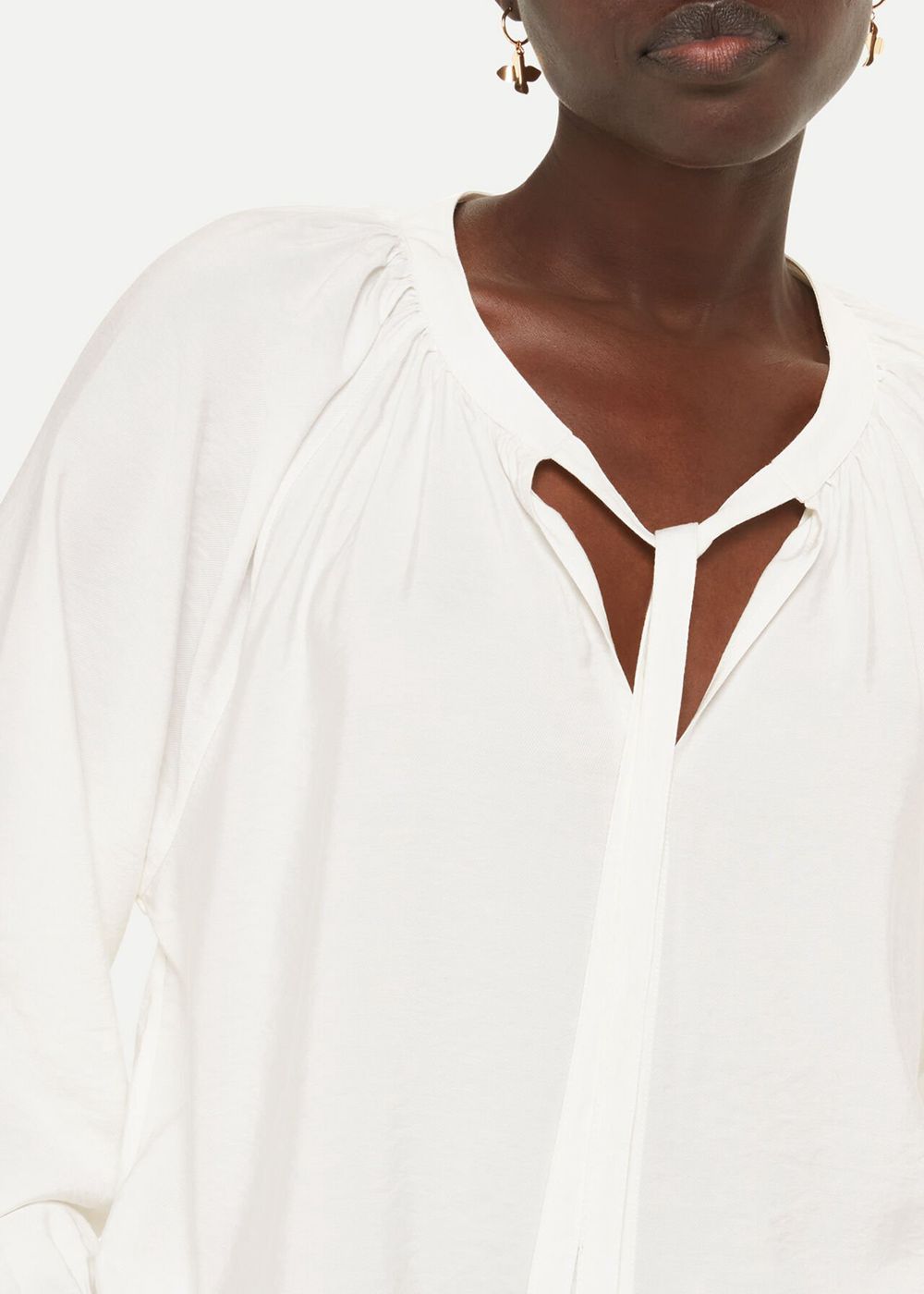 Whistles Ronnie Tie Front Top White | US-32015TGUS