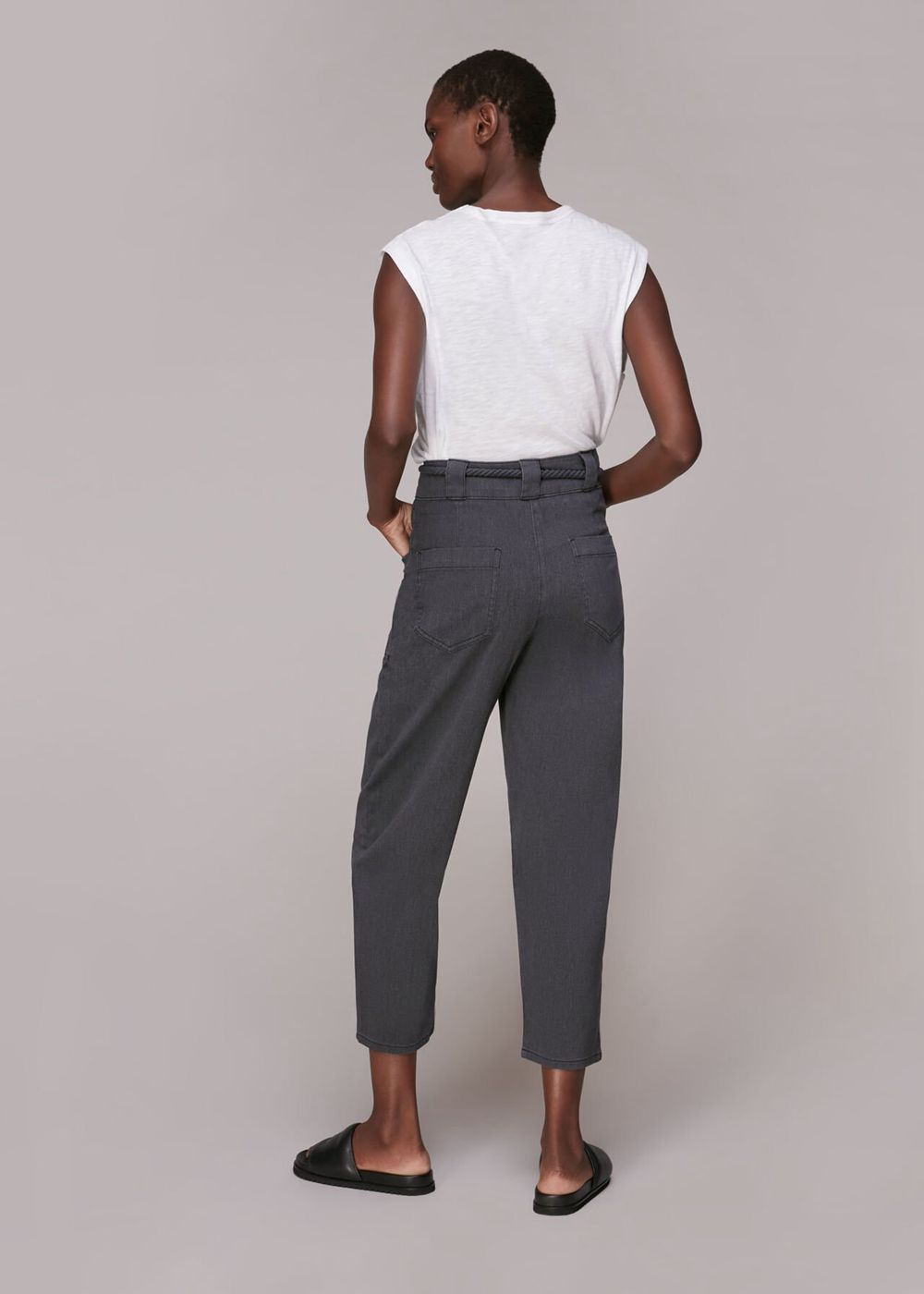 Whistles Rope Belted Casual Pants Black | US-28013UPIX