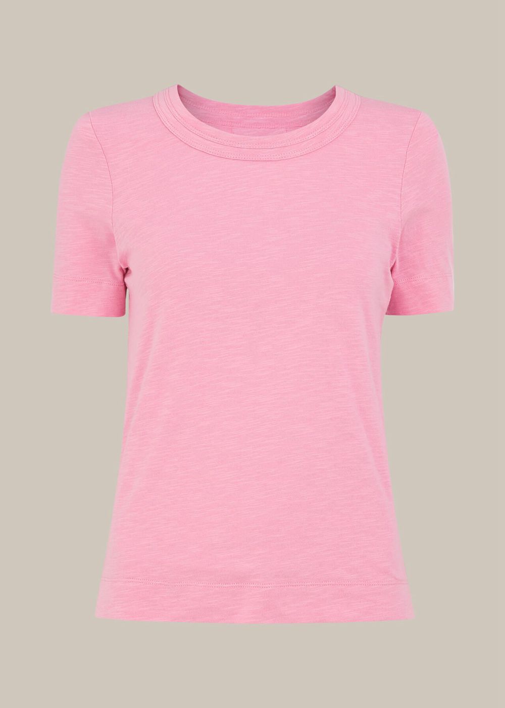 Whistles Rosa Double Trim T-Shirt Pink | US-06127GOWP