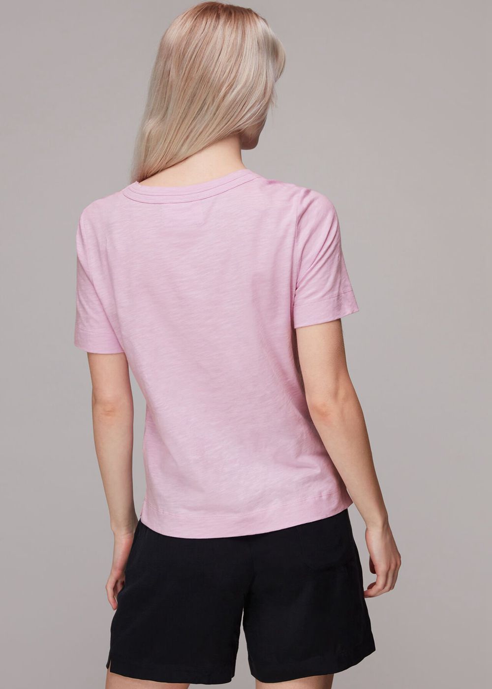 Whistles Rosa Double Trim T-Shirt Purple | US-52047BDHX