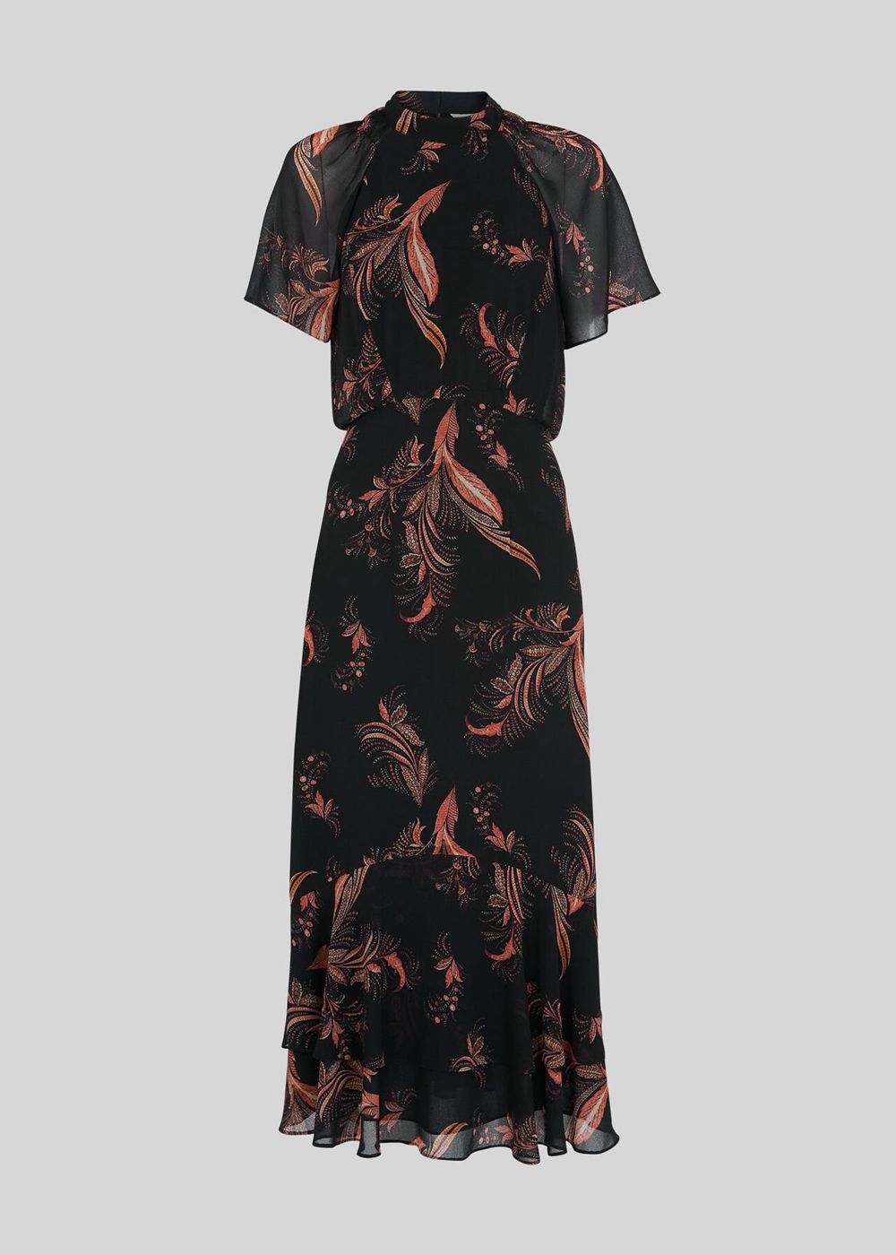 Whistles Rose Paisley Leaf Dress Black / Multicolor | US-51364VJZR