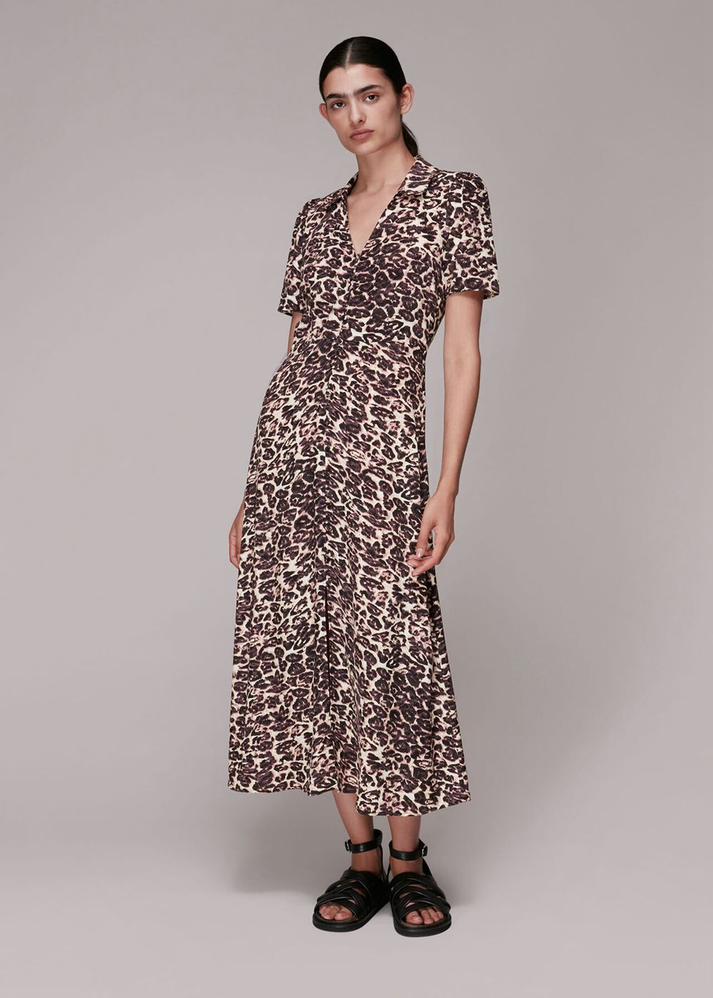 Whistles Rowan Clouded Leopard Dress Leopard | US-01672VGHZ