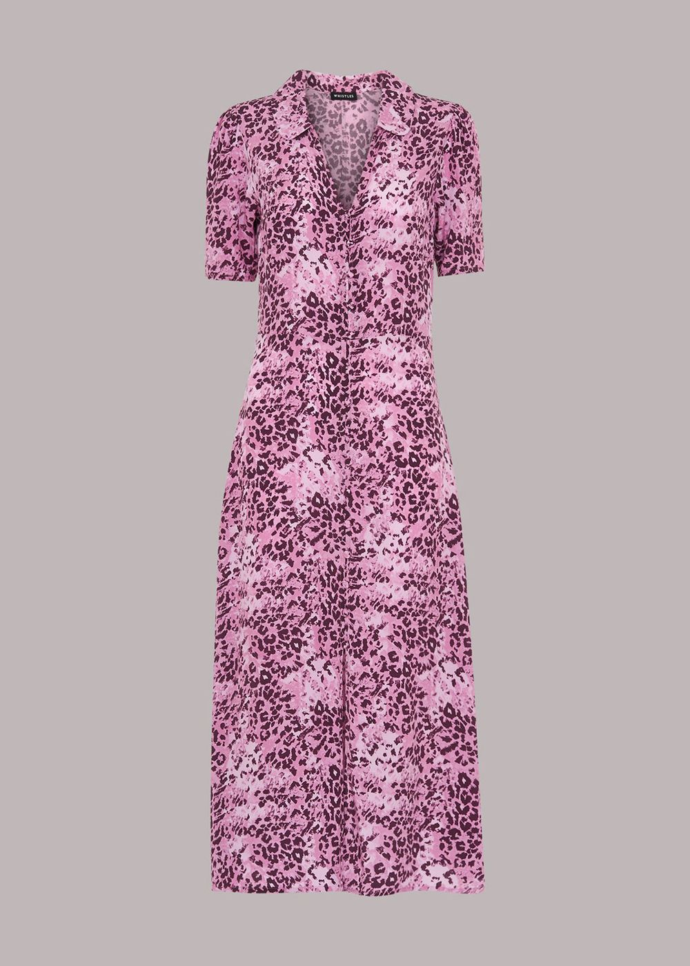 Whistles Rowan Hyena Spot Midi Dress Pink / Multicolor | US-89413UCFT