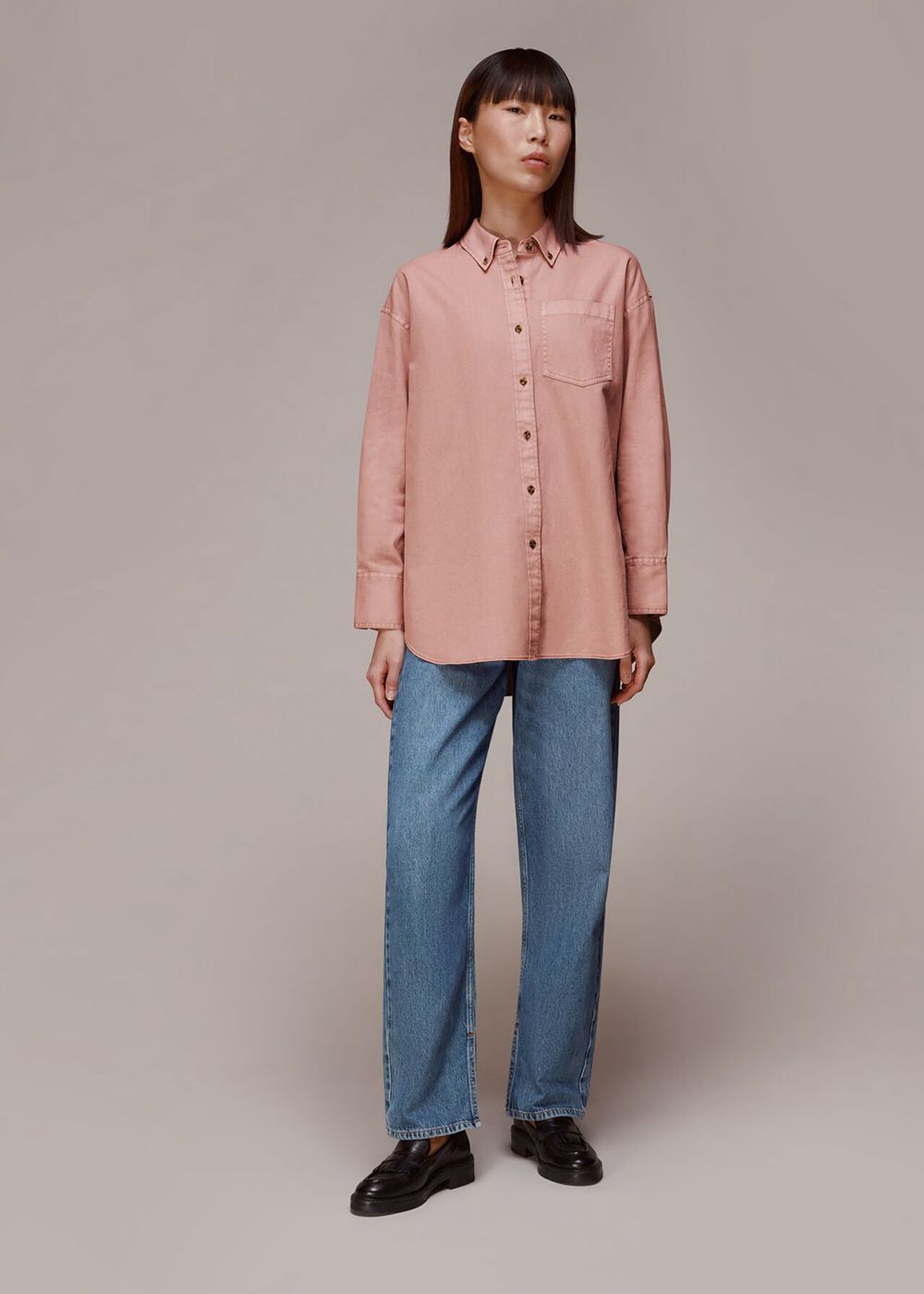 Whistles Ruby Denim Pocket Shirts Pink | US-81762DMKQ