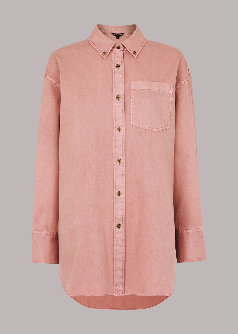 Whistles Ruby Denim Pocket Shirts Pink | US-81762DMKQ