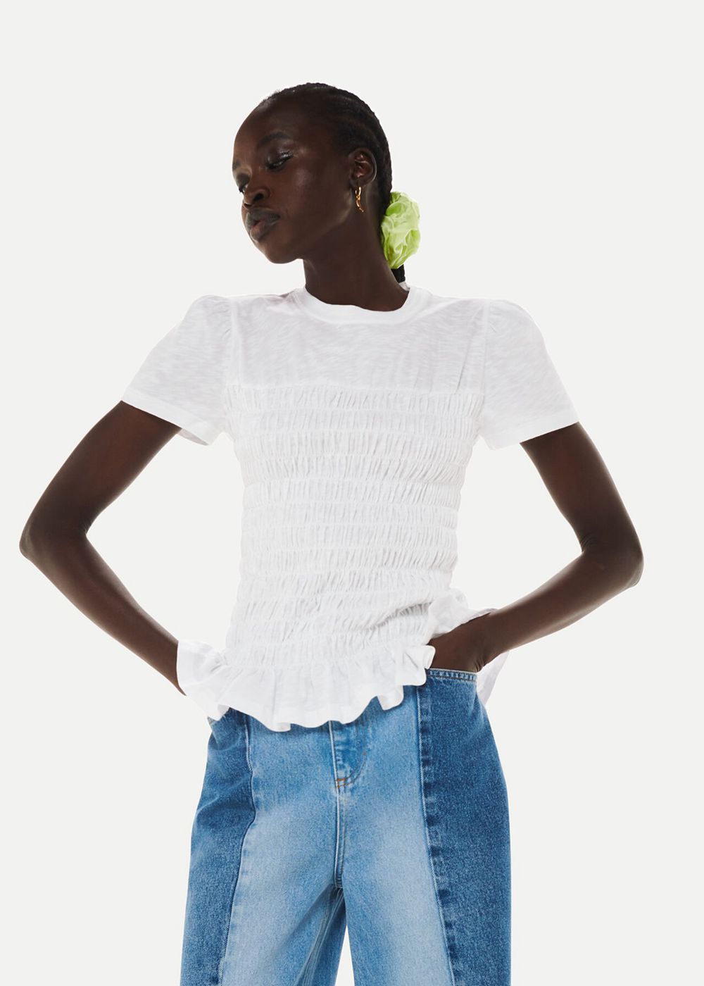 Whistles Ruched T-Shirt White | US-38592EIJB