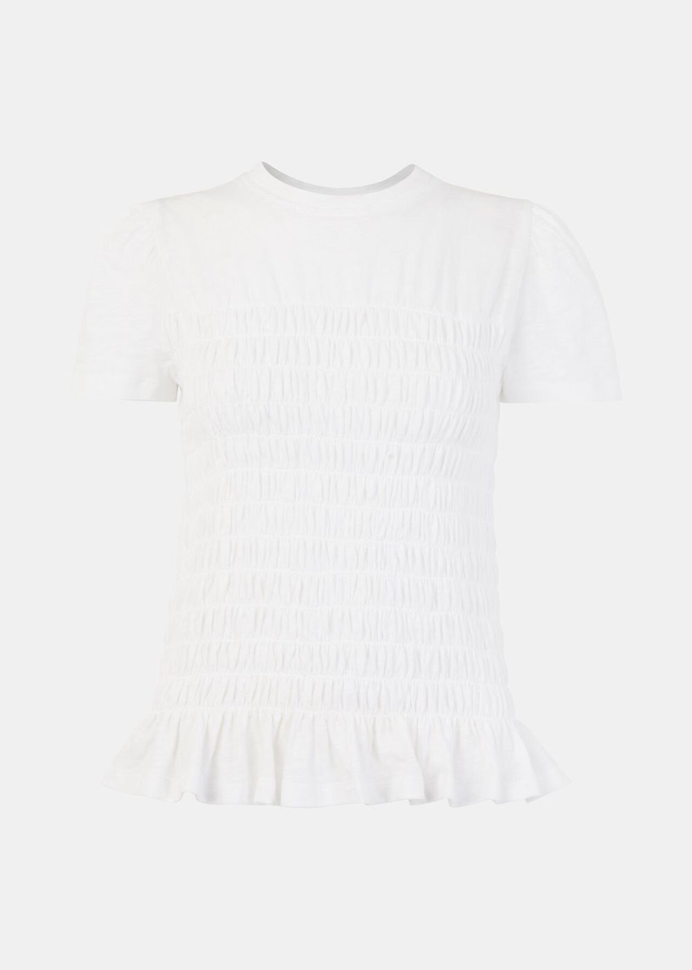 Whistles Ruched T-Shirt White | US-38592EIJB