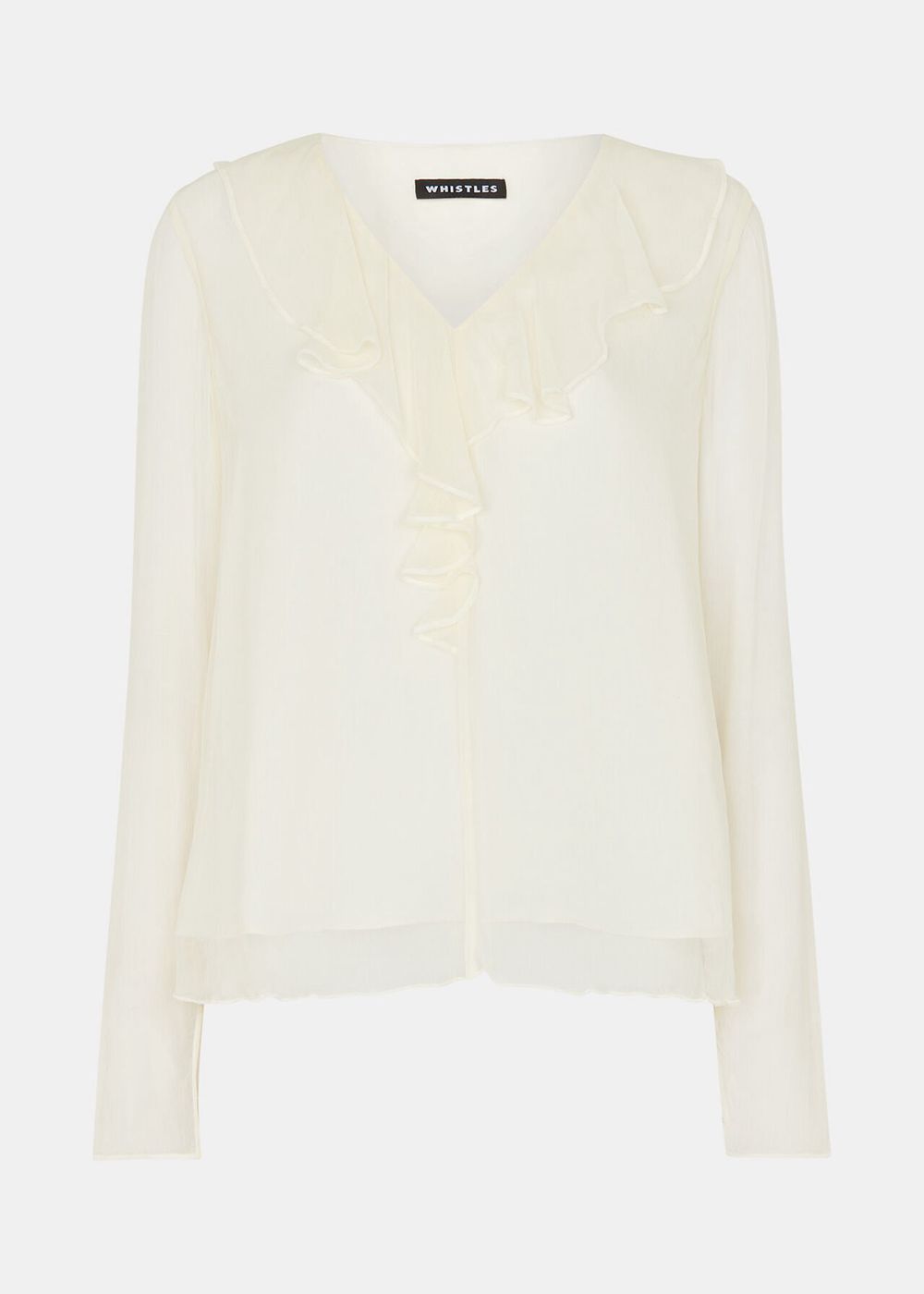 Whistles Ruffle Collar Detail Blouse White | US-34769FUAP