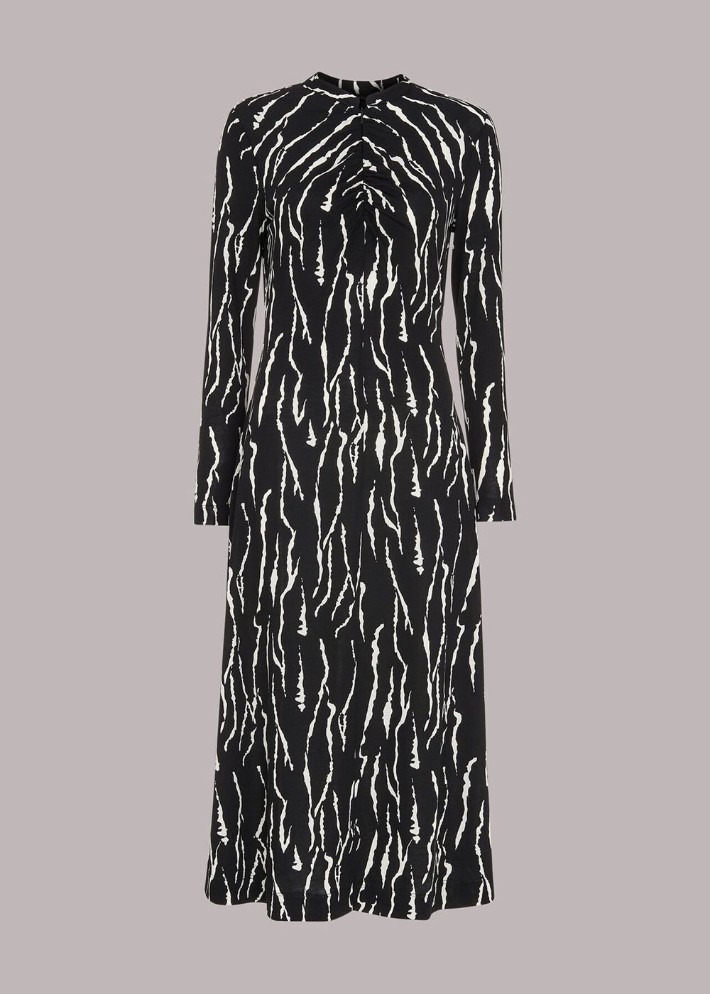 Whistles Rumi Tiger Print Jersey Dress Black / White | US-72569RNEJ